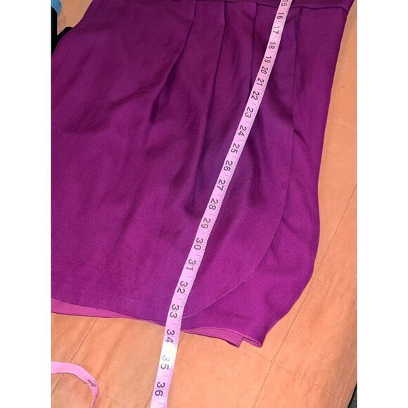 Tibi  SIK Purple Ruffle Sleeve V-Neck Mini  Dress Size 8 Womens Cocktail Party - Picture 6 of 8